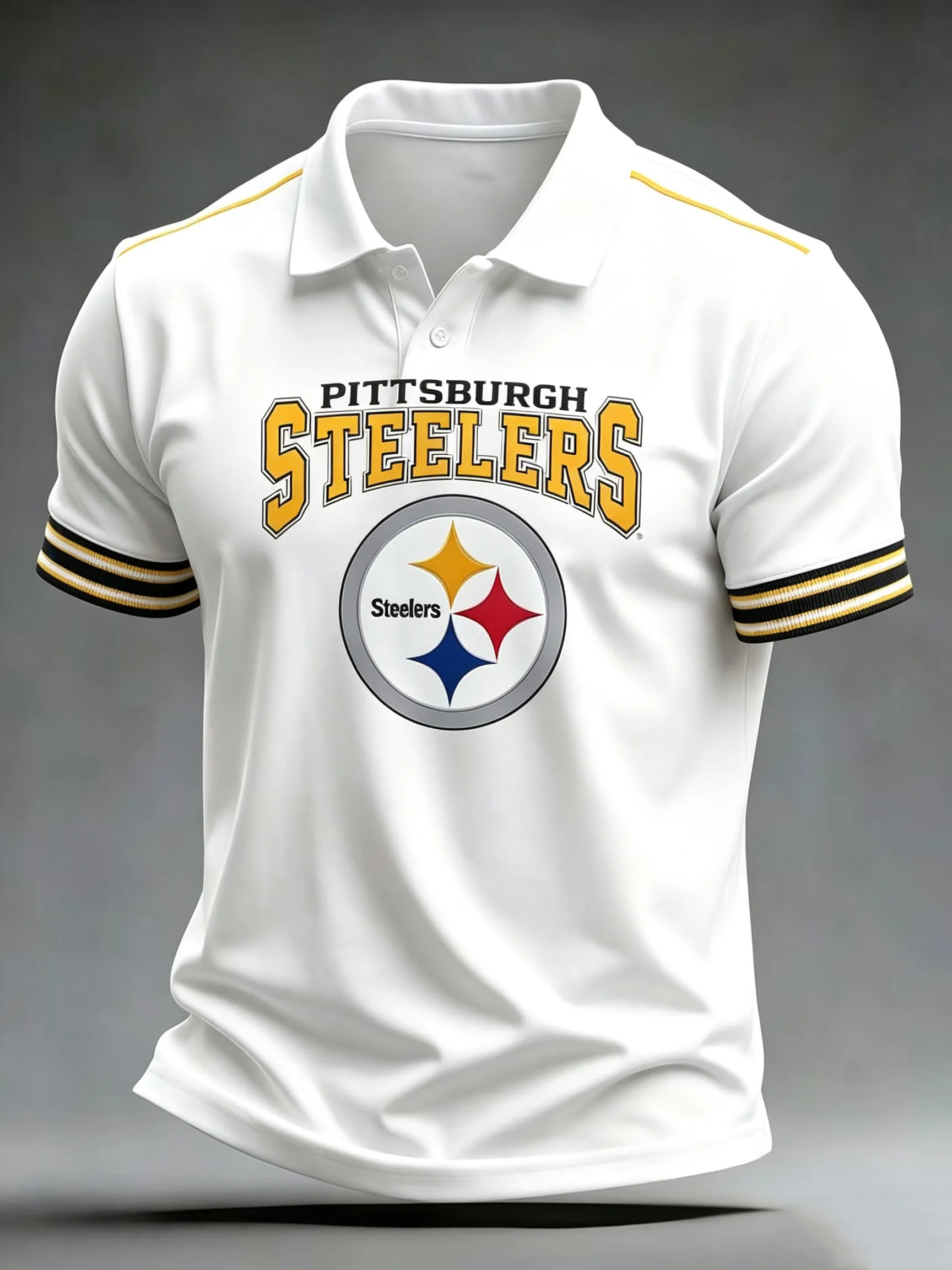 Men's Steelers Print Polo Shirt
