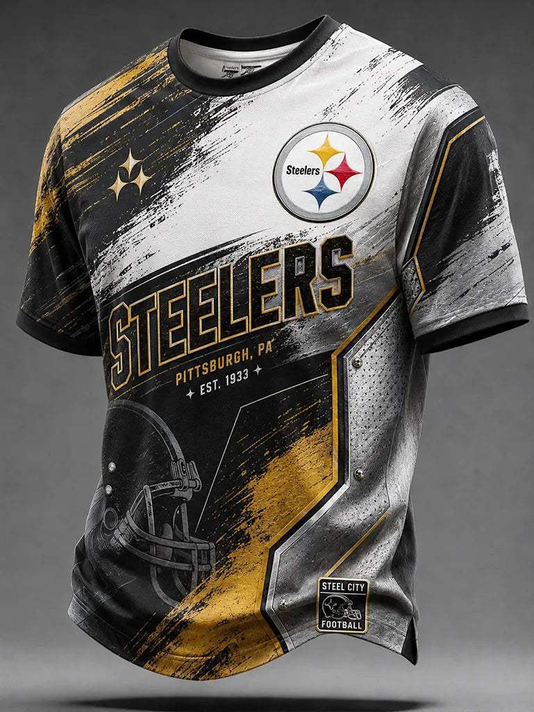 Men's Pittsburgh Steelers Distressed Crackle Tee