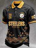 Men's Pittsburgh Steelers Fan Print Polo Shirt