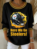 Women's Casual Steelers Print T-Shirt