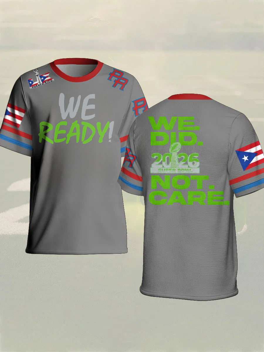 Men's Fashion Seahawk Champion Casual Letter Printed Round Neck T-shirt