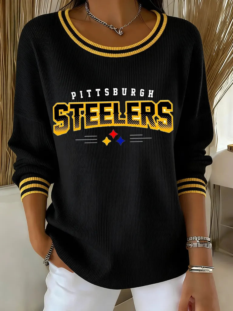 Women's Casual Steelers Print T-Shirt