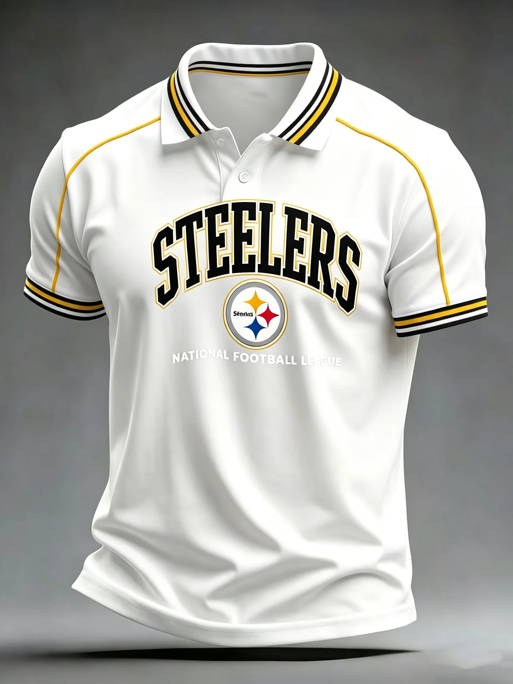 Men's Steelers Print Polo Shirt