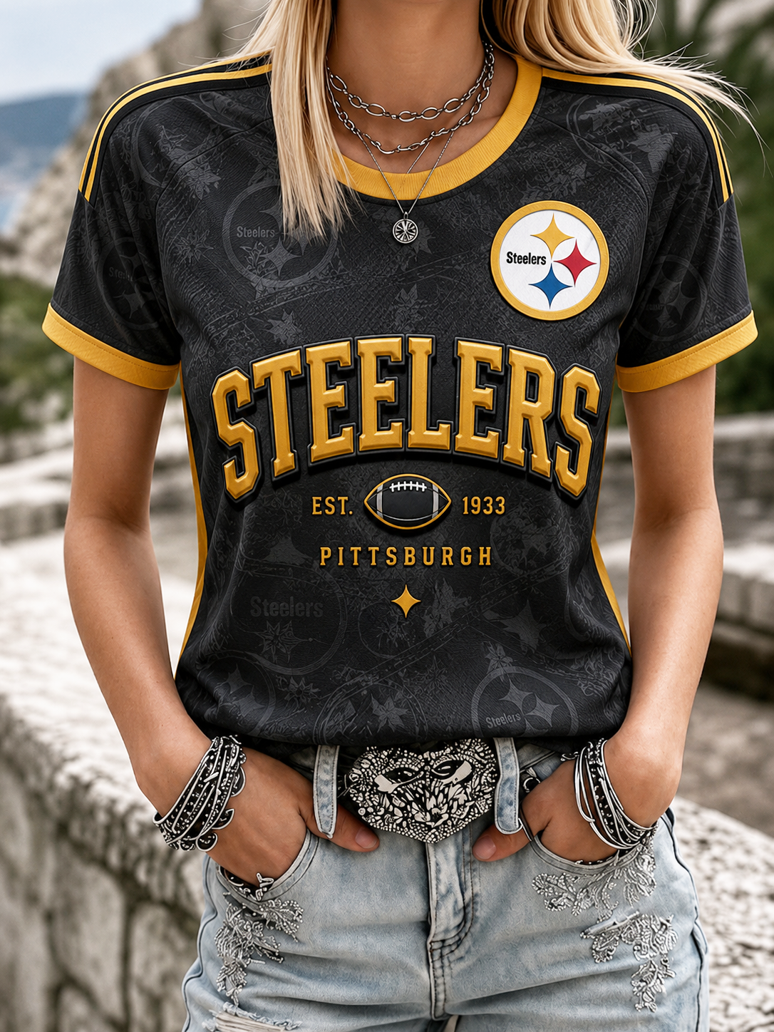 Women's Steelers Crew Neck Tee