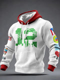 Men'S Minimalist Personalized Art Seahawk Champion Rugby Pattern Waffle Hoodie
