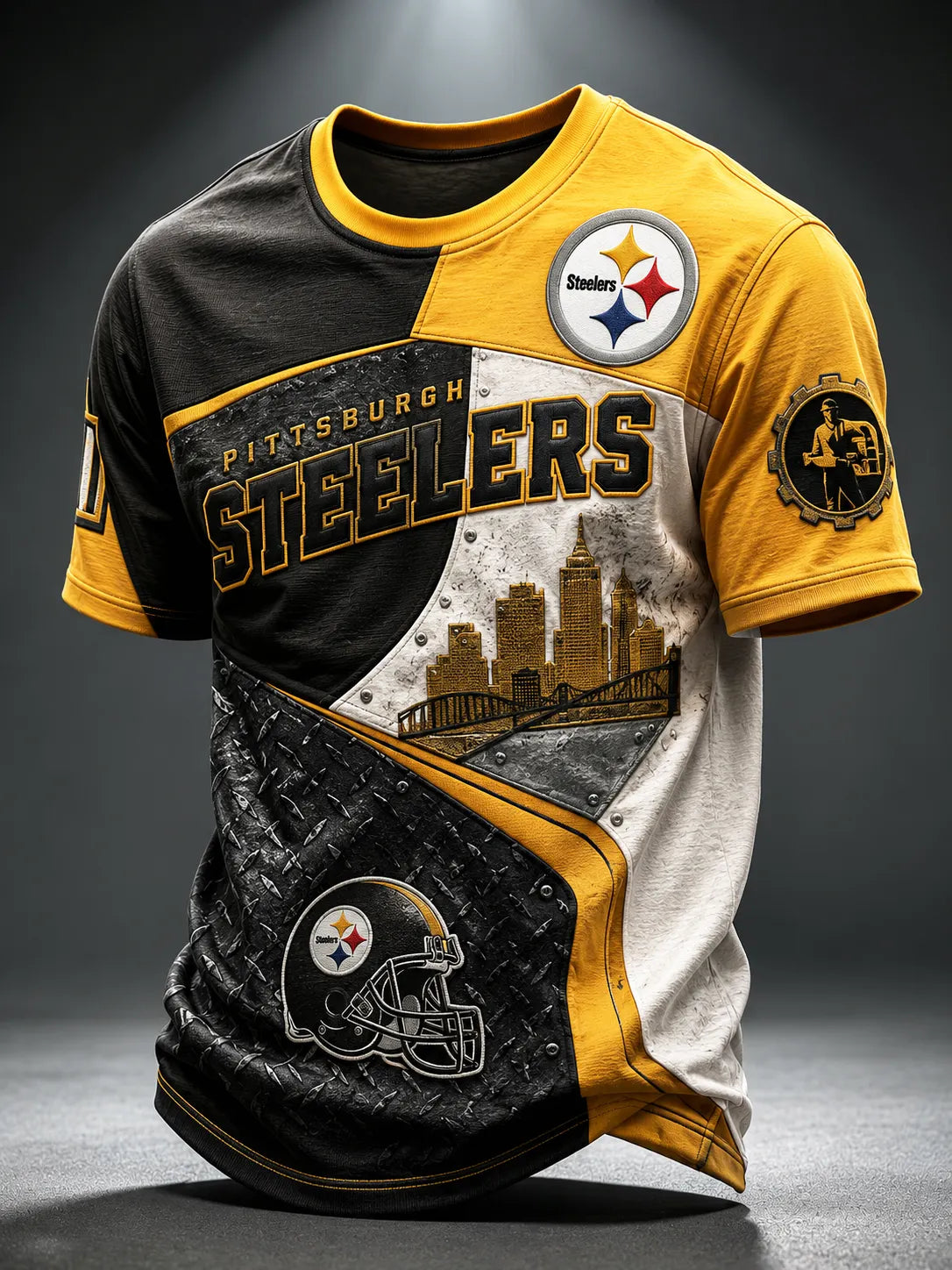 Men's Pittsburgh Steelers Distressed Crackle Tee
