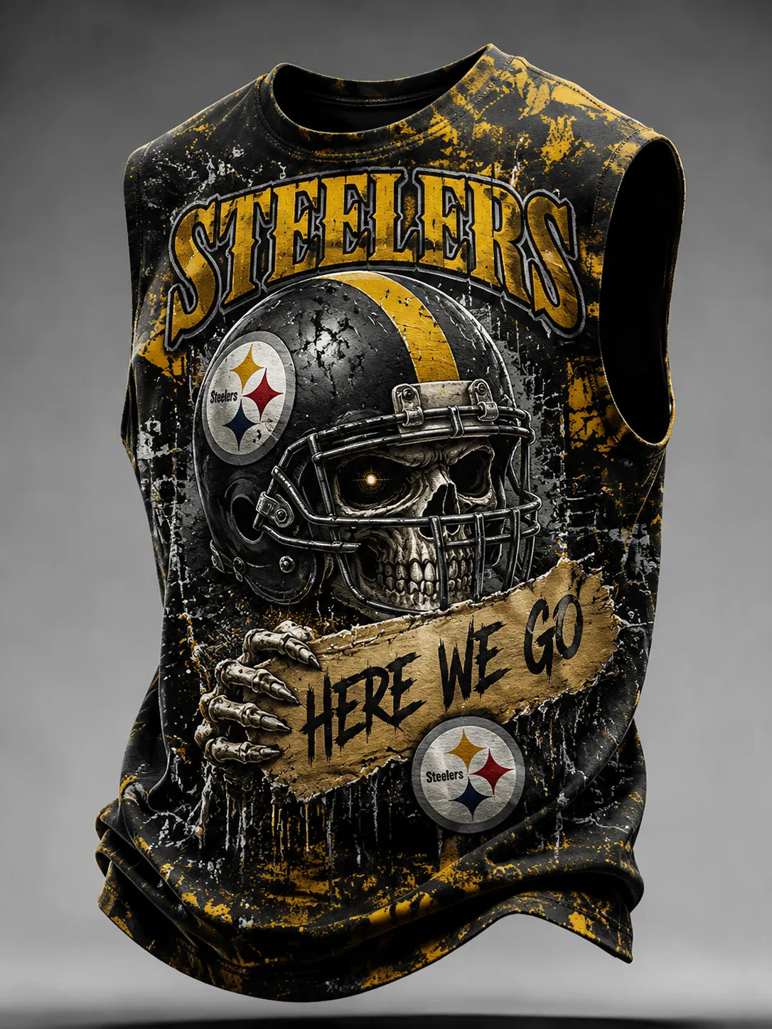 Men's Pittsburgh Steelers Skull Graphic Tank