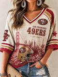 Women's 49ers V-Neck Tee