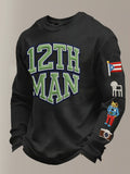 Men's Retro Casual Seahawk Champion Waffle Round Neck T-shirt