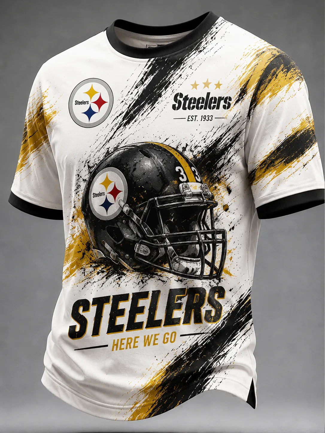 Men's Pittsburgh Steelers Distressed Crackle Tee