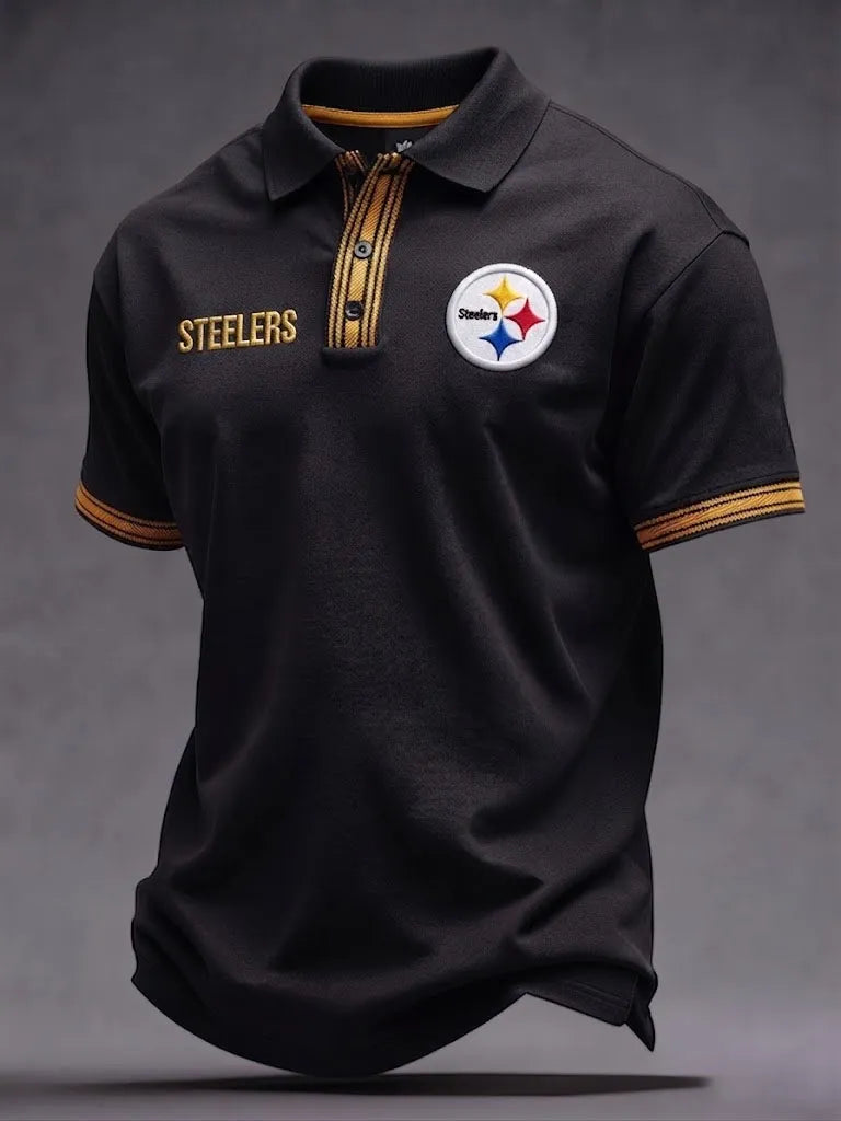 Men's Steelers Print Polo Shirt