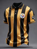 Men's Pittsburgh Steelers Fan Print Polo Shirt