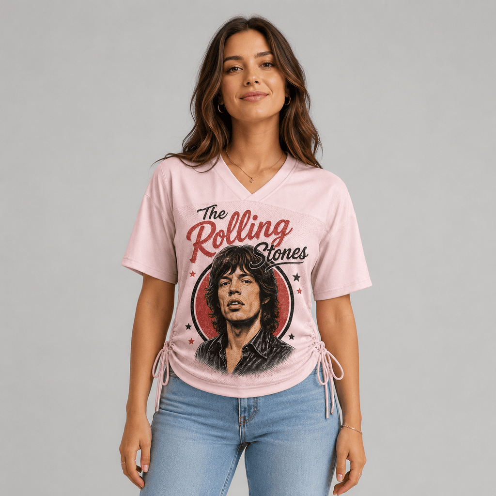 The Rolling Stones Mick Jagger Portrait Paint It Black Pink 3D Shirt for Classic Rock Fans Who Love Vintage Stage Style TD