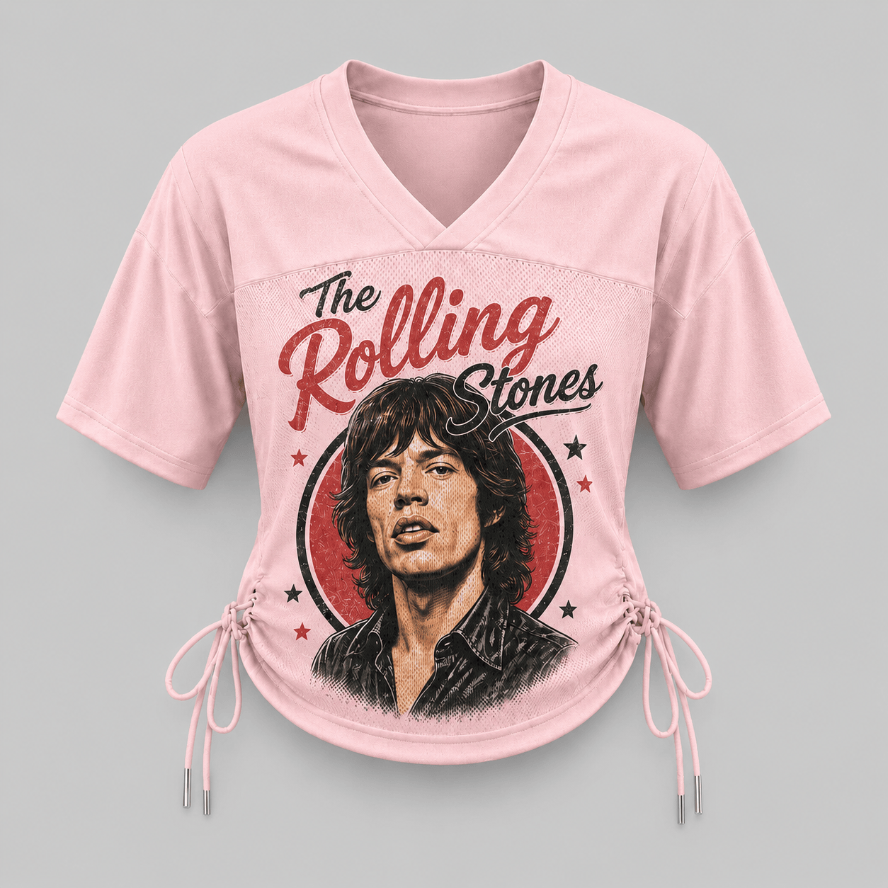 The Rolling Stones Mick Jagger Portrait Paint It Black Pink 3D Shirt for Classic Rock Fans Who Love Vintage Stage Style TD