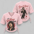 The Rolling Stones Mick Jagger Portrait Paint It Black Pink 3D Shirt for Classic Rock Fans Who Love Vintage Stage Style TD