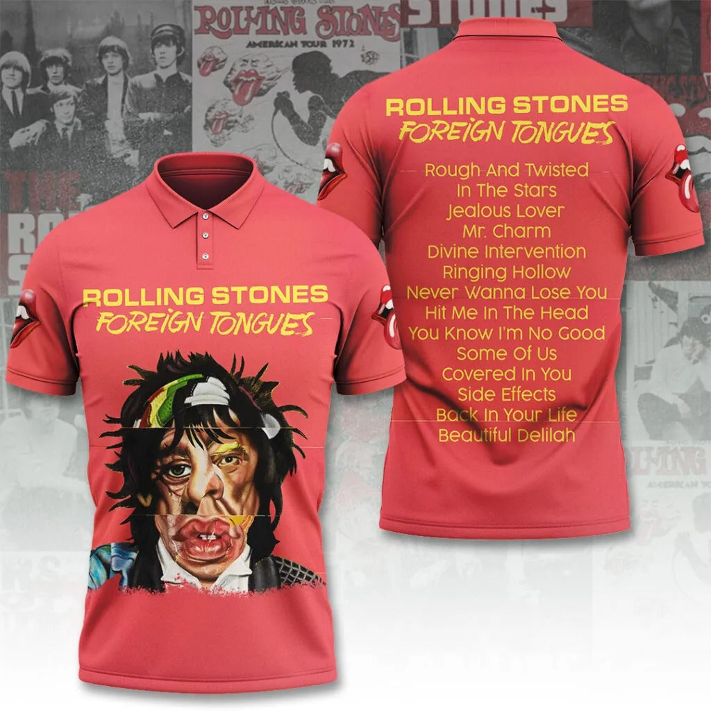 The Rolling Stones x Foreign Tongues 3D Apparel Polo Shirt