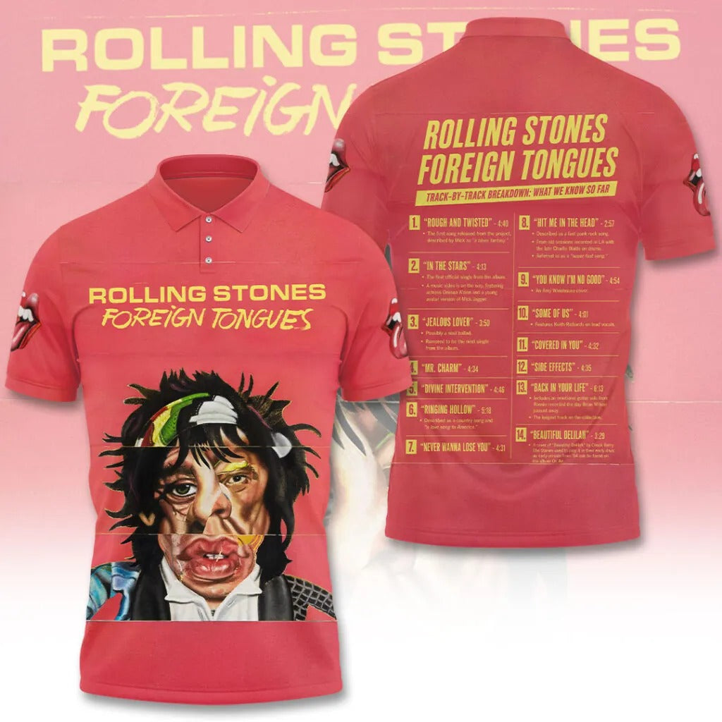 The Rolling Stones Foreign Tongues 3D Apparel Polo Shirt