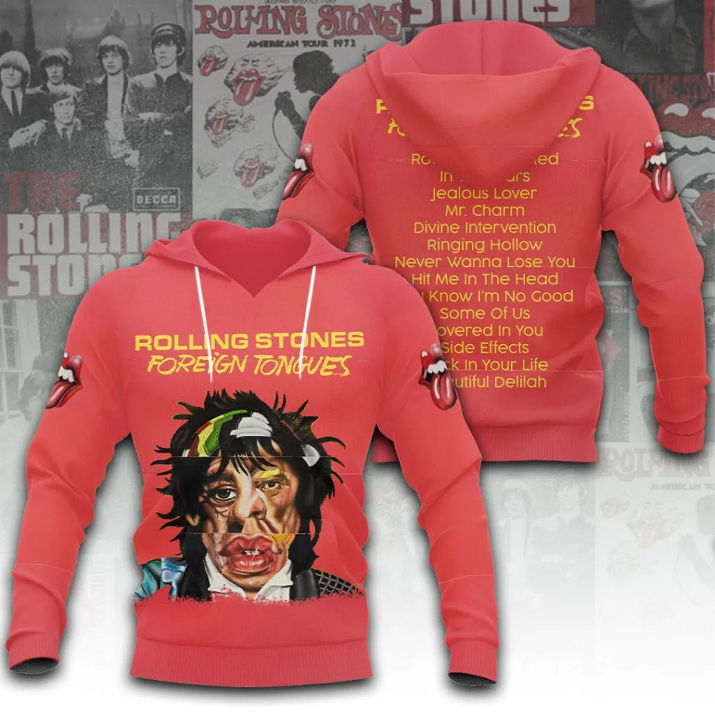 The Rolling Stones x Foreign Tongues 3D Apparel Hoodie