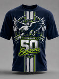 Men's Seattle Seahawks 50th Anniversary Art Print T-Shirt