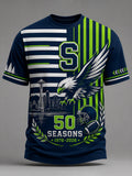 Men's Seattle Seahawks 50th Anniversary Art Print T-Shirt
