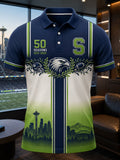 Men's Seattle Seahawks 50th Anniversary Art Print Polo
