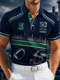 Men's Seattle Football Team 50th Anniversary Art Print Polo
